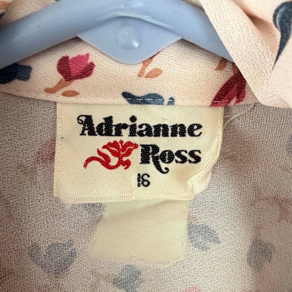 Adrienne Ross Vintage Floral Button Up Blouse Cottagecore Size 16 Oversized - Picture 6 of 9